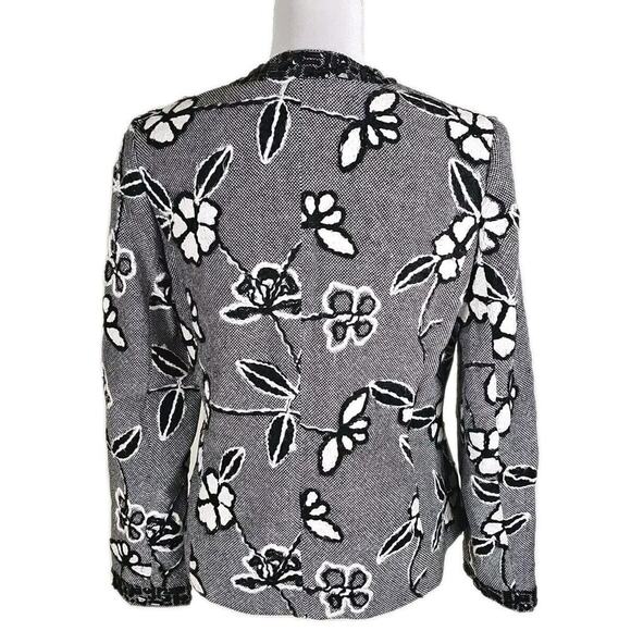THE COLLECTIVE WORKS OF BEREK 2 BLACK/WHITE EMBROIDERED RHINESTONE JACKET Sz. M - Picture 3 of 12